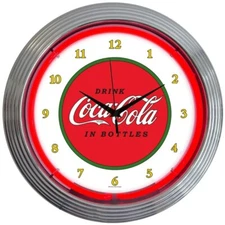 Coca-Cola Neon Clock sign Coke Fully Licensed 15" wall lamp art classic 1910 Ad