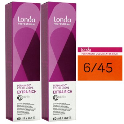 Londa Professional permanente Cremehaarfarbe Extra Rich 2 x 60 ml 6/45 dunkelblo