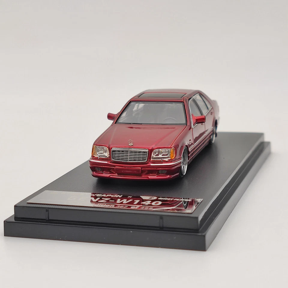 1/64 Street Weapon Benz W140 S600 Red Limited 499 Diecast Model Car Collection - Bild 4 von 4