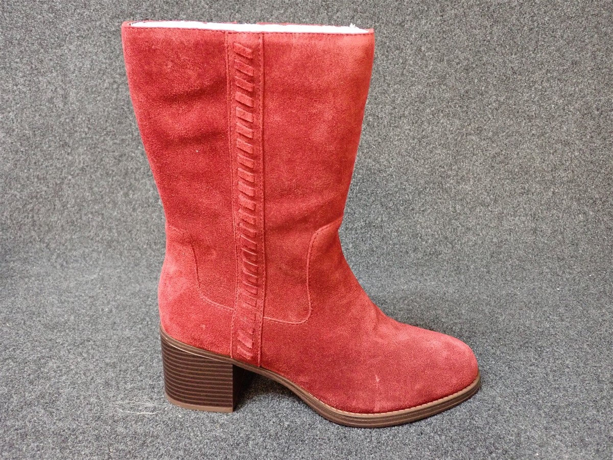 NEW Vince Camuto Zelcinna Mid Shaft Cranberry Suede Boots Size (SS22)
