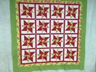 Star Quilt Top Lime Tangerine Lemon Rose & White, New Cotton 55 X 55 Inches — photo 7