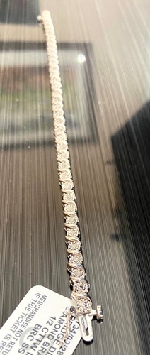 1/2 Carat Real Diamond and Solid Sterling Silver 7” Bracelet - Picture 5 of 12