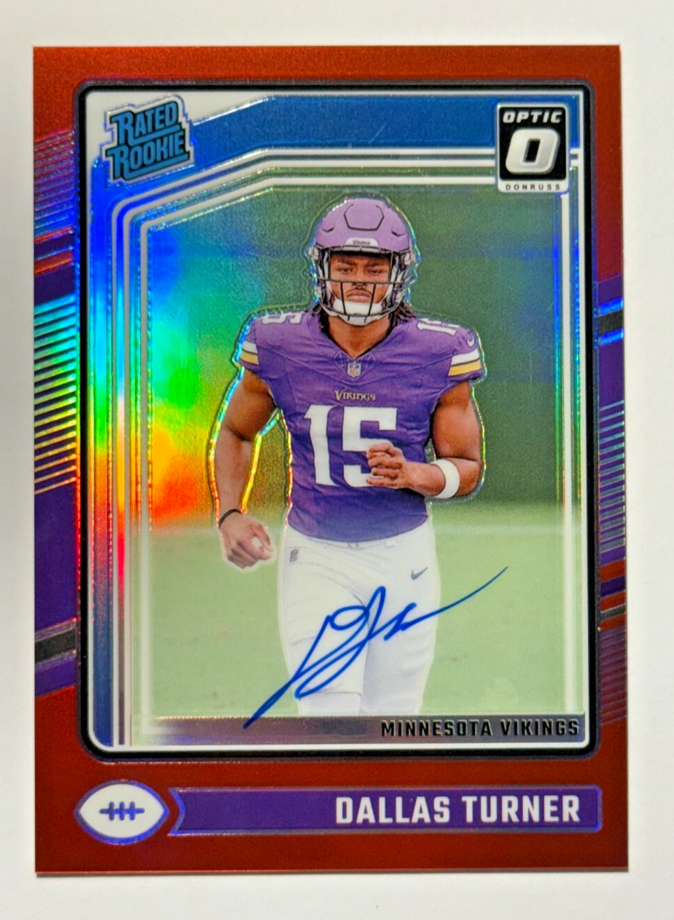 2024 Donruss Optic #224 DALLAS TURNER RC Rated Rookie Auto /75 Red Prizm