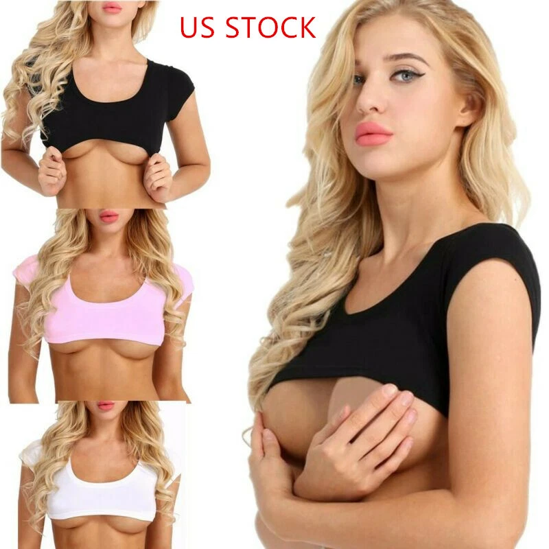 Sexy Women's Stretchy Crop Tops Casual Short Sleeve T-Shirts Summer Clubwear