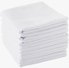 Men's Handkerchiefs 100 Soft Cotton White Hankie Hankerchieves