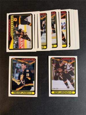 1990-91 OPC O-Pee-Chee Vancouver Canucks Team Set 22 Cards