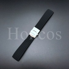 20 MM BLACK RUBBER WATCH STRAP FITS FOR SWATCH X OMEGA MISSION TO THE MOON