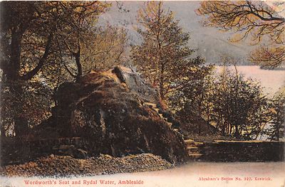 AMBLESIDE CUMBRIA UK WORDWORTH'S SEAT AND RYDAL WATER ABRAHAMS SERIES POSTCARD 