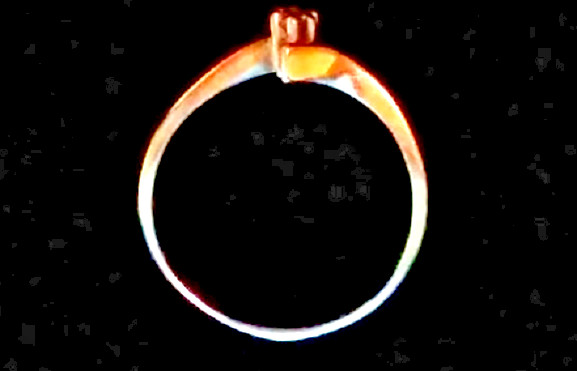 10K Solid Gold Solitaire Diamond Bypass Ring, Sz.… - image 4