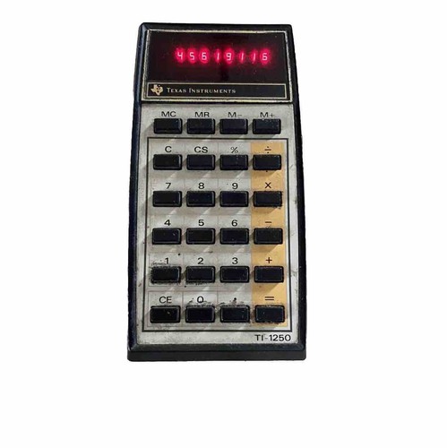 Vintage 1977 Texas Instruments TI-1250 LED Electronic Calculator Works ...