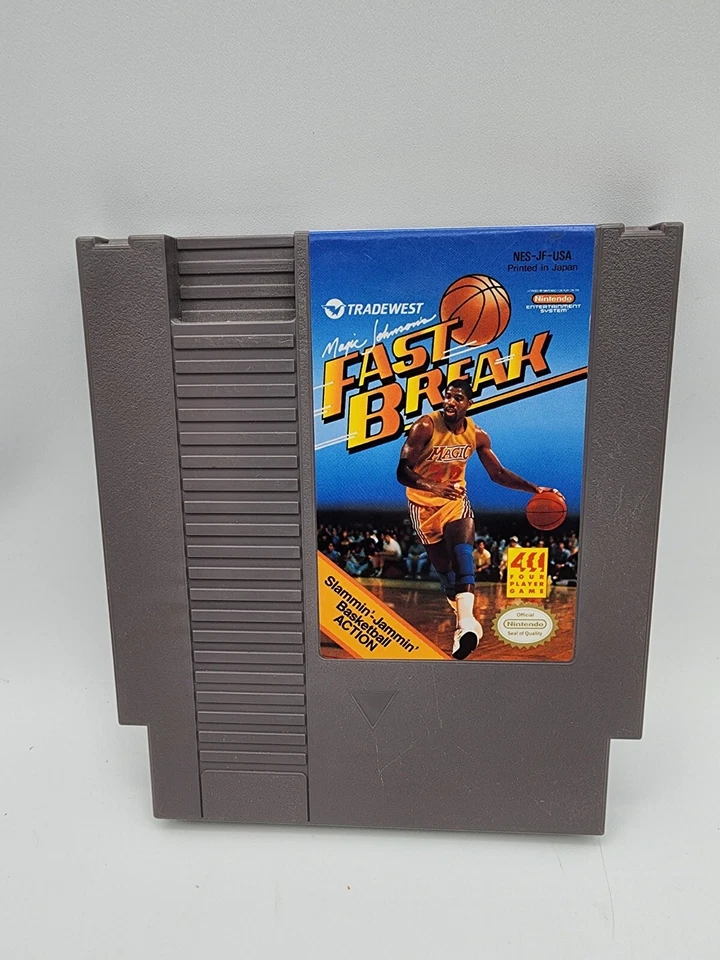 Magic Johnson's Fast Break W/ Manual (Nintendo NES, 1989) CLEANED - TESTED - Image 4 of 4