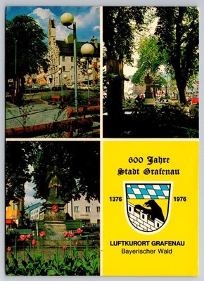 Vintage 600 Jahre Stadt Grafenau Postcard Bayerischer Wald 1976