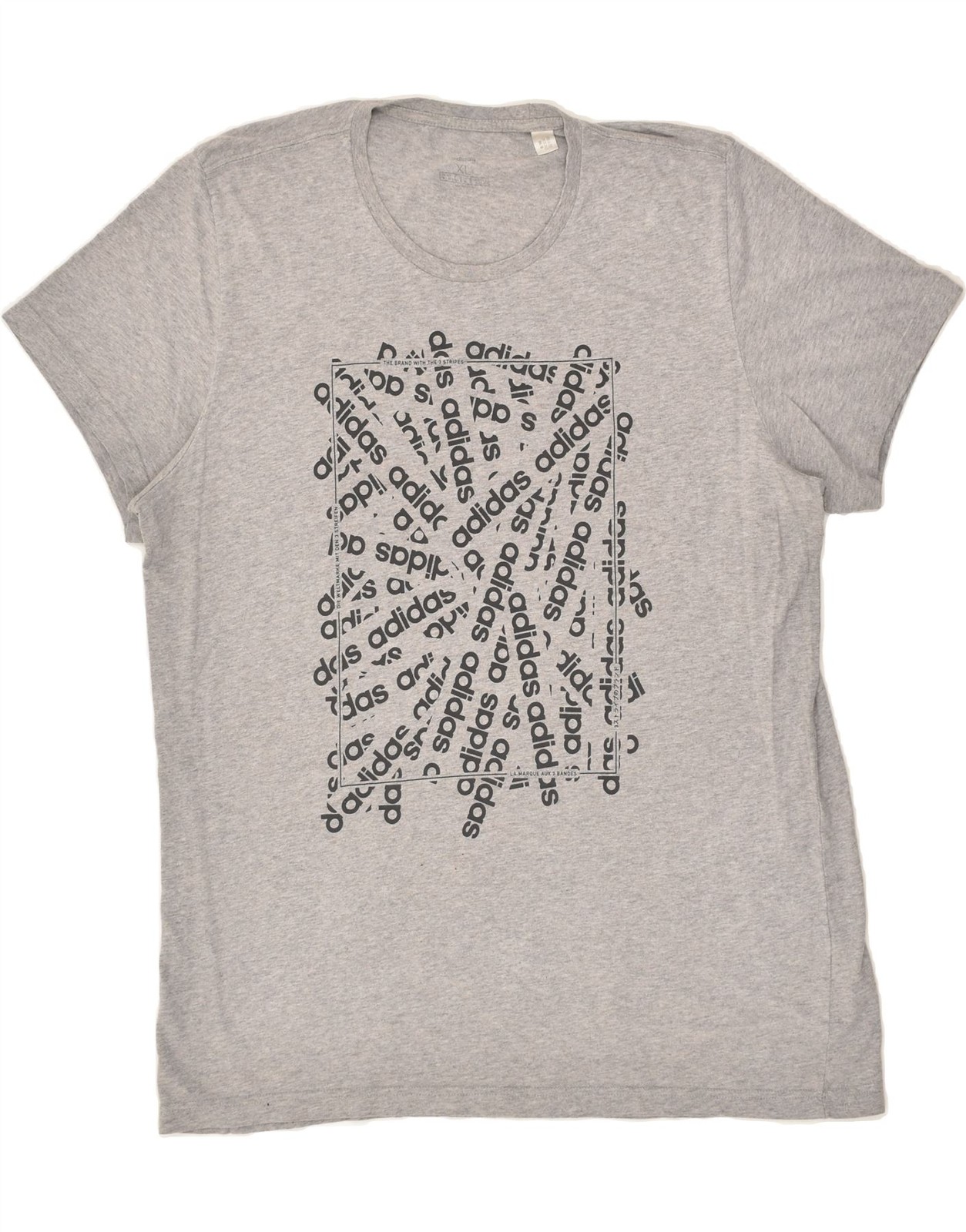 Camiseta Top ADIDAS Hombre Gráfico XL Gris Algodón TB09