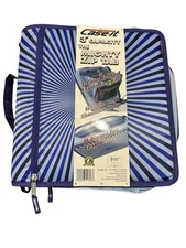 NWT Case-It "Mighty Zip Tab" Binder /3 Ring/3”Capacity * Blue Sunburst