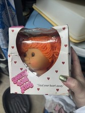 1984 Sweet Love Kids 5" orange Yarn Hair Girl Head for Doll Crafting E1