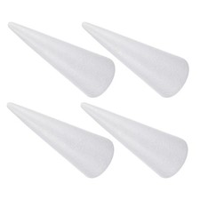 4 Pcs White Foam Cone Christmas Tree Shapes For Holiday Craft Supplies