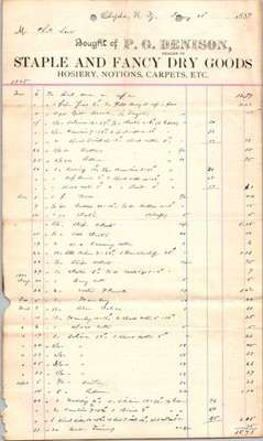 1887 P.G. Denison Dry Goods Ledger Clyde NY Antique Ephemera
