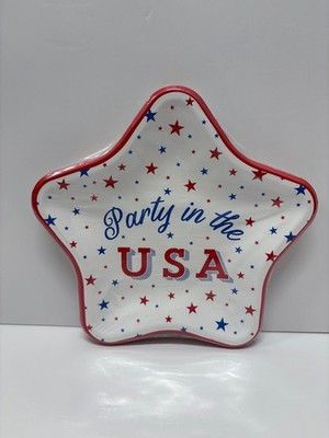 16 ct. Summer 'Party in the U.S.A.' Star Shaped Paper Snack Plates 8'' x 8'' NEW!