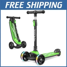 Folding Kick Scooter for Kids - Adjustable Height, Wide Deck