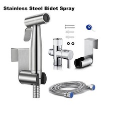 Toilet Shattaf Adapter Hose Bidet Spray Stainless Steel Handheld Shower Head US