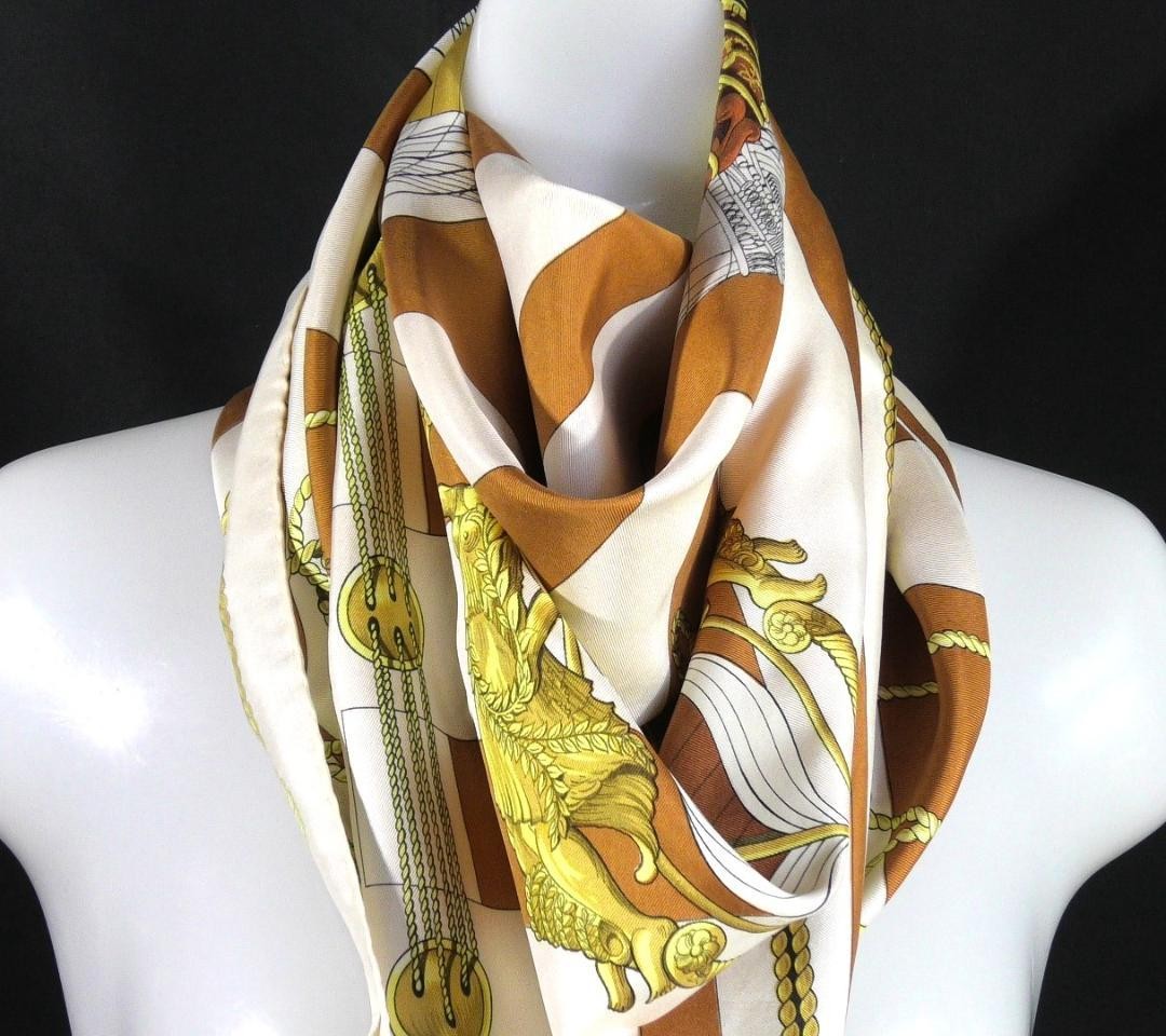 Hermes Carre 90 Silk Scarf D388 Large Japanese Import