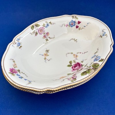 2 Castleton Sunnyvale Serving Bowls Vegetable Dishes 11  Flowers Gold Trim USA