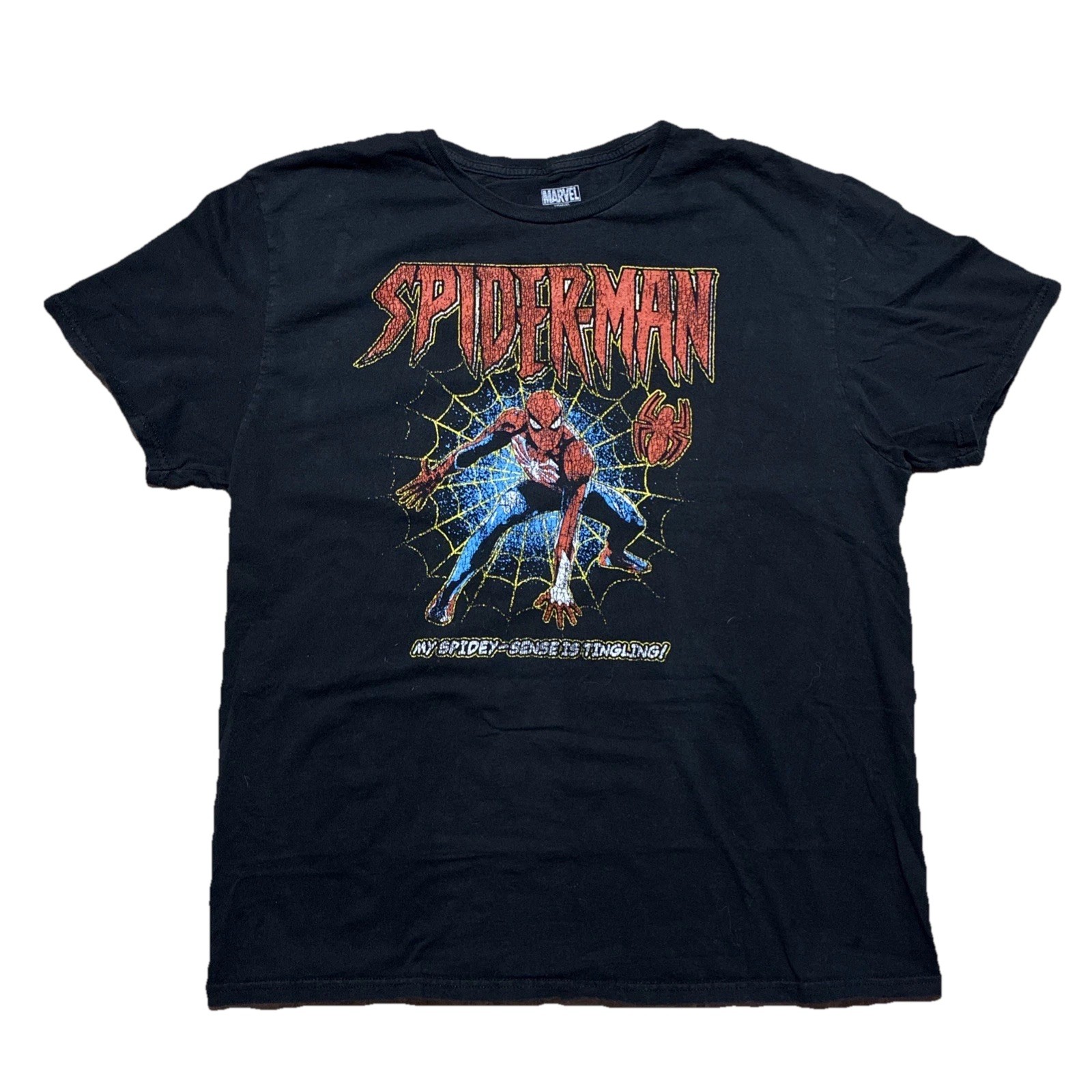 Spiderman My Spidey Sense Is Tingling Web Walk Retro Marvel T-Shirt Men's XL