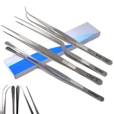 Unique 4-Piece Tweezers Set   Custom Engraved Chef Tongs for Plating  Cooking