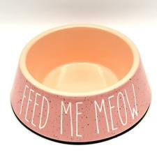 Whisker City FEED ME MEOW Melamine Cat Bowl - 12 oz Food Dish No Slip Grip