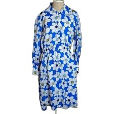 Vintage 60's Dress Groovy MCM Floral Mid-Century Long Sleeve Handmade Boho 70's