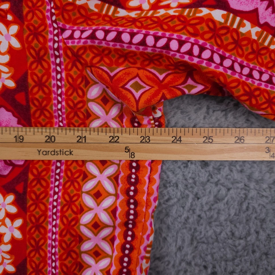 Camisa De Colección Años 60 70 Hombres Grande Naranja Rosa Hawaiana Floral Tribal Recortada con Botones Foto 4 de 4