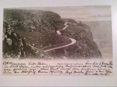 Llandudno. Wales. Marina Drive and Lighthouse. AK.