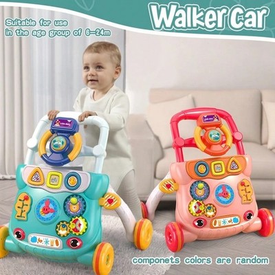 3-in-1 Baby Sit to Stand Learning Walker Musical Activity Center Push Toy