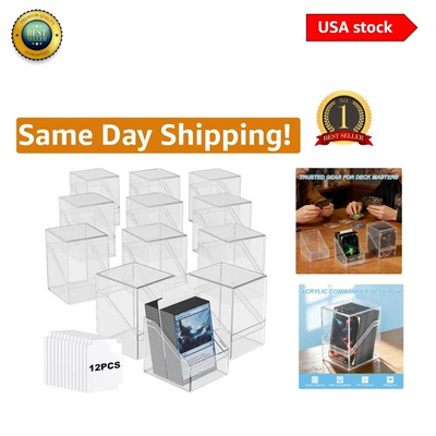 #ad Ultimate Card Deck Storage Solution 12 Acrylic Boxes with Dividers Included $67.40
