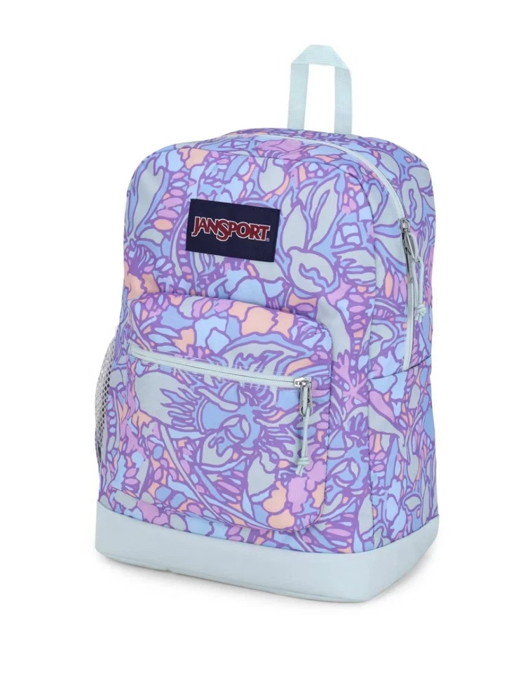 JanSport Cross Town Plus 17" Backpack - Fluid Floral 15” Laptop Sleeve NWT - Image 2 of 4