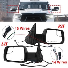 Mirrors Wheated Turn Signal Driver Passenger Side For 2019-2024 Ram 1500 Pair