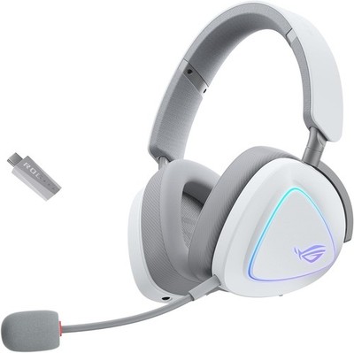 ASUS ROG Delta II Wireless Gaming Headset Weiß 110Hr Akku Tri-Mode PC PS5