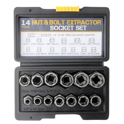 14-teiliges Mutternausdreher-Set, Rückgewinde-Nüsse zum Entfernen von Schrauben, Multi-Size
