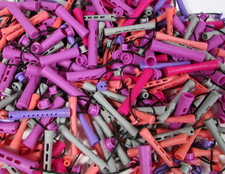 Huge Lot of 230 Vintage Plastic Perm Rods Hair Curlers Rollers Mixed Sizes