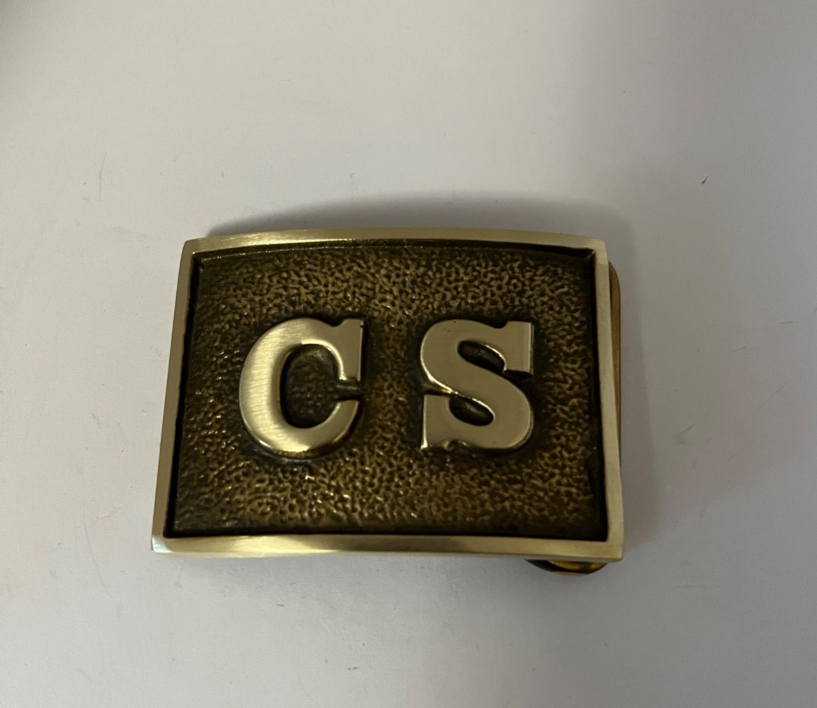 CS. Belt Plate 1861 -1865 ? Solid Brass Modern Back Never Used Made By Parsleys