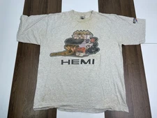 VINTAGE 1999 Mens Size XL Gray Mopar HEMI Shirt Car Parts Promo Racing 90s USA