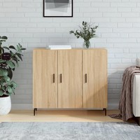 Sideboard Sonoma-Eiche 90X34X80 Cm Holzwerkstoff Wohnzimmer