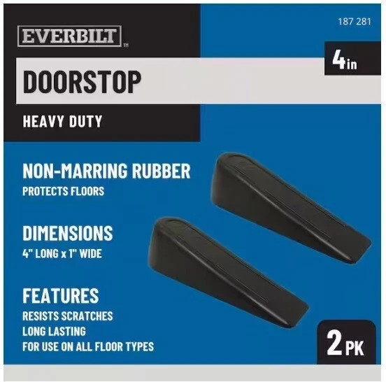 Everbilt Heavy-Duty Brown Rubber Door Stop (2-Pack)