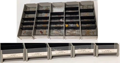Large Lot of 1/2 Watt Resistors, Most Are Linear Resistors - As Pictured