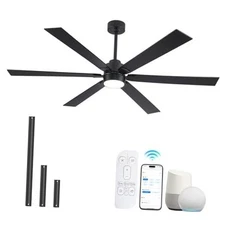 Outdoor Ceiling Fans for Patios with 66 Inch 66 Inch smart black ceiling fan