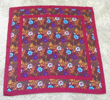 VTG ITALIAN UNBRANDED 28.5x28.5 Multi Color Meadow Flowers Pure Silk Scarf 