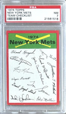 1974 TOPPS TEAM CHECKLIST NEW YORK METS  PSA 7 NM METS