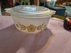 Vintage Pyrex Butterfly Gold 474-B - 1 1/2 Qt. Casserole Dish - With Lid See Pic