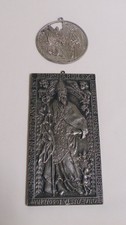ASN Zinn Plakette Wandbild Relief Heil. Burchard NABBURG Erzengel Gabriel +Maria