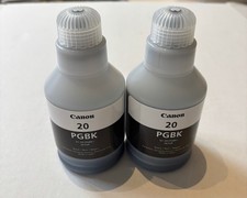 2 x Canon GI-20 Genuine PGBK Ink Bottle Cartridge Refill G6020 G5020 MegaTank